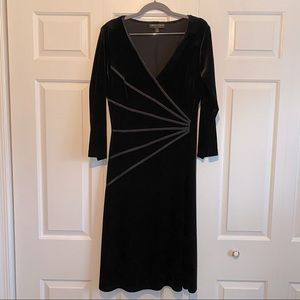 Black Velour Midi Dress 12